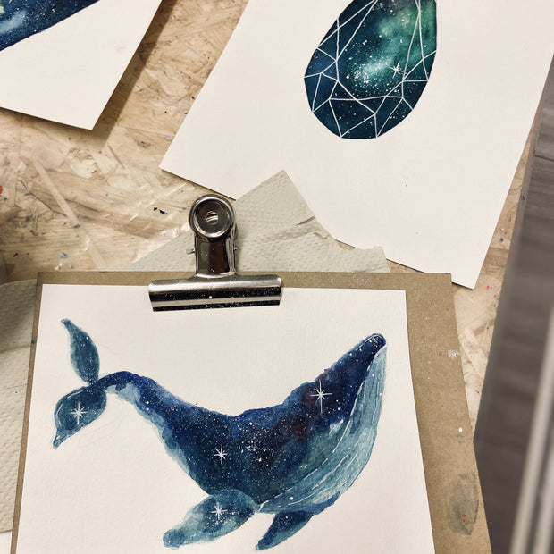 Paints and Galaxies with watercolors 2024