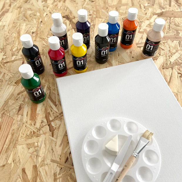 Art supplies set 10x100 ml with acrylic paints